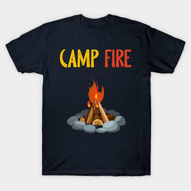 Camp Fire Camping T-Shirt by vladocar